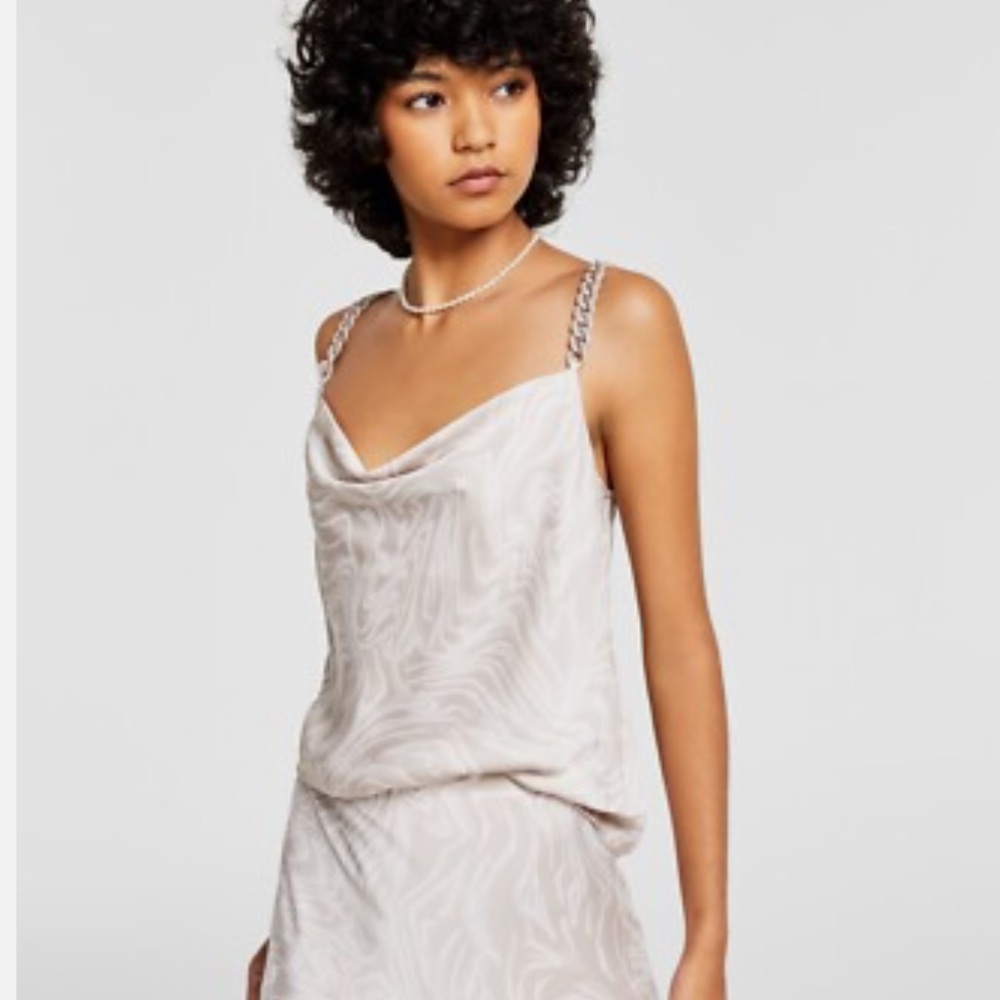 And Now This Patterned Tank Top with chain straps